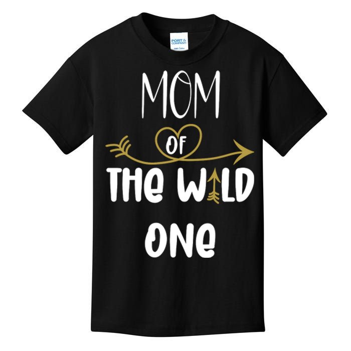 Womens Mom Of The Wild One 1st Birthday First Thing Mommy Kids T-Shirt