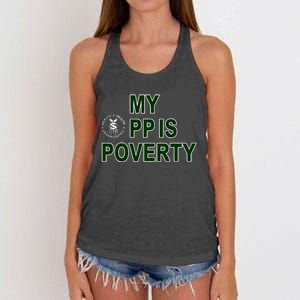 Wealthhealthenviro My Pp Is Poverty Women's Knotted Racerback Tank