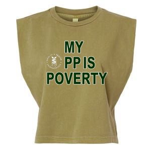 Wealthhealthenviro My Pp Is Poverty Garment-Dyed Women's Muscle Tee