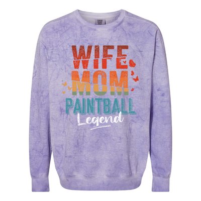 Wife Mom Paintball Legend Mother's Day Retro Vintage Cute Gift Colorblast Crewneck Sweatshirt