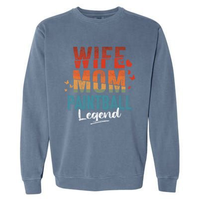 Wife Mom Paintball Legend Mother's Day Retro Vintage Cute Gift Garment-Dyed Sweatshirt