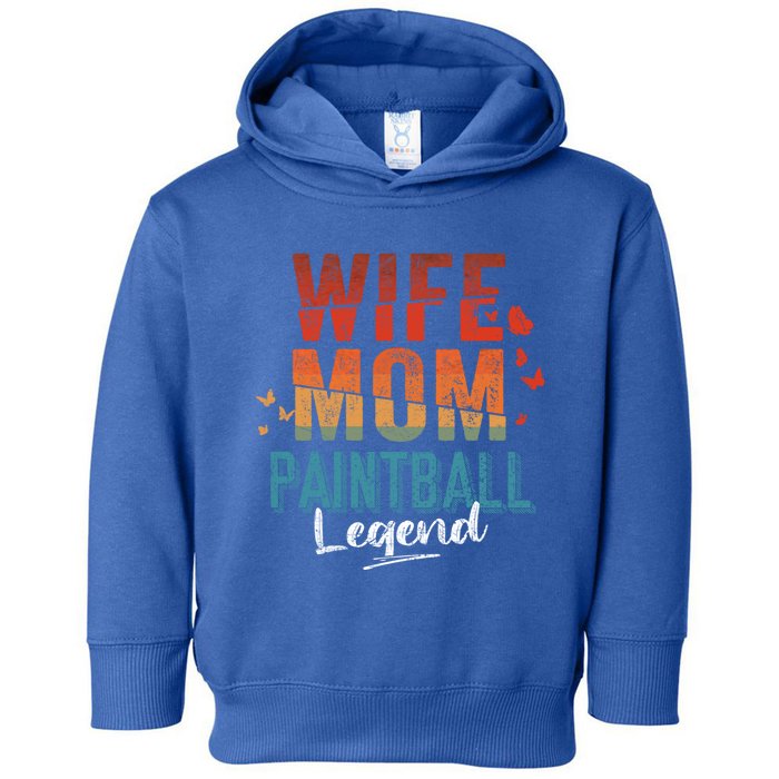 Wife Mom Paintball Legend Mother's Day Retro Vintage Cute Gift Toddler Hoodie