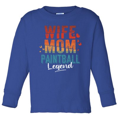 Wife Mom Paintball Legend Mother's Day Retro Vintage Cute Gift Toddler Long Sleeve Shirt