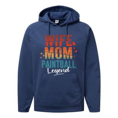 Wife Mom Paintball Legend Mother's Day Retro Vintage Cute Gift Performance Fleece Hoodie