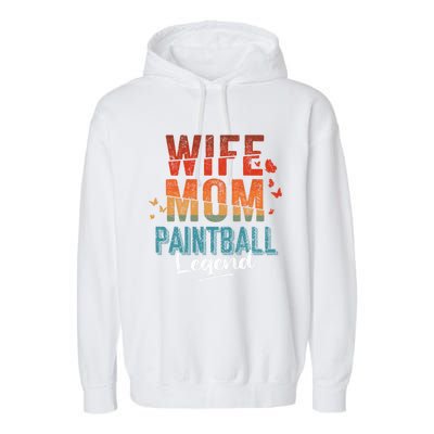 Wife Mom Paintball Legend Mother's Day Retro Vintage Cute Gift Garment-Dyed Fleece Hoodie