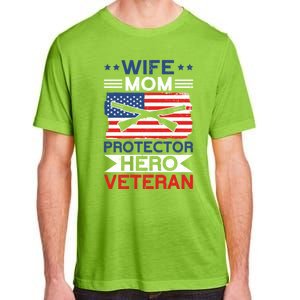 Wife Mom Protector Hero Veteran Proud American Veteran Mom Cute Gift Adult ChromaSoft Performance T-Shirt