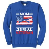 Wife Mom Protector Hero Veteran Proud American Veteran Mom Cute Gift Tall Sweatshirt