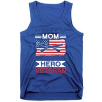 Wife Mom Protector Hero Veteran Proud American Veteran Mom Cute Gift Tank Top