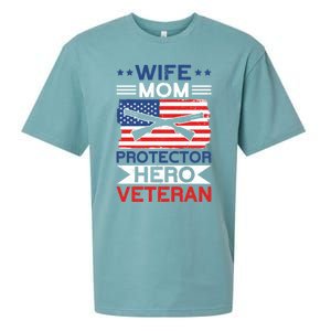 Wife Mom Protector Hero Veteran Proud American Veteran Mom Cute Gift Sueded Cloud Jersey T-Shirt