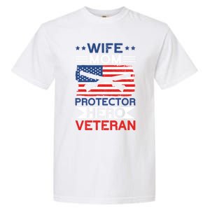 Wife Mom Protector Hero Veteran Proud American Veteran Mom Cute Gift Garment-Dyed Heavyweight T-Shirt