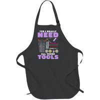 Womens Manicurist Pedicurist For Nail Artists Funny Tools Full-Length Apron With Pockets