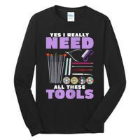 Womens Manicurist Pedicurist For Nail Artists Funny Tools Tall Long Sleeve T-Shirt