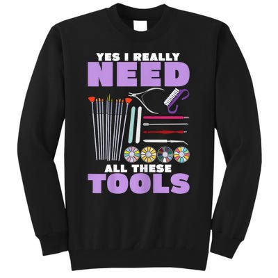 Womens Manicurist Pedicurist For Nail Artists Funny Tools Tall Sweatshirt