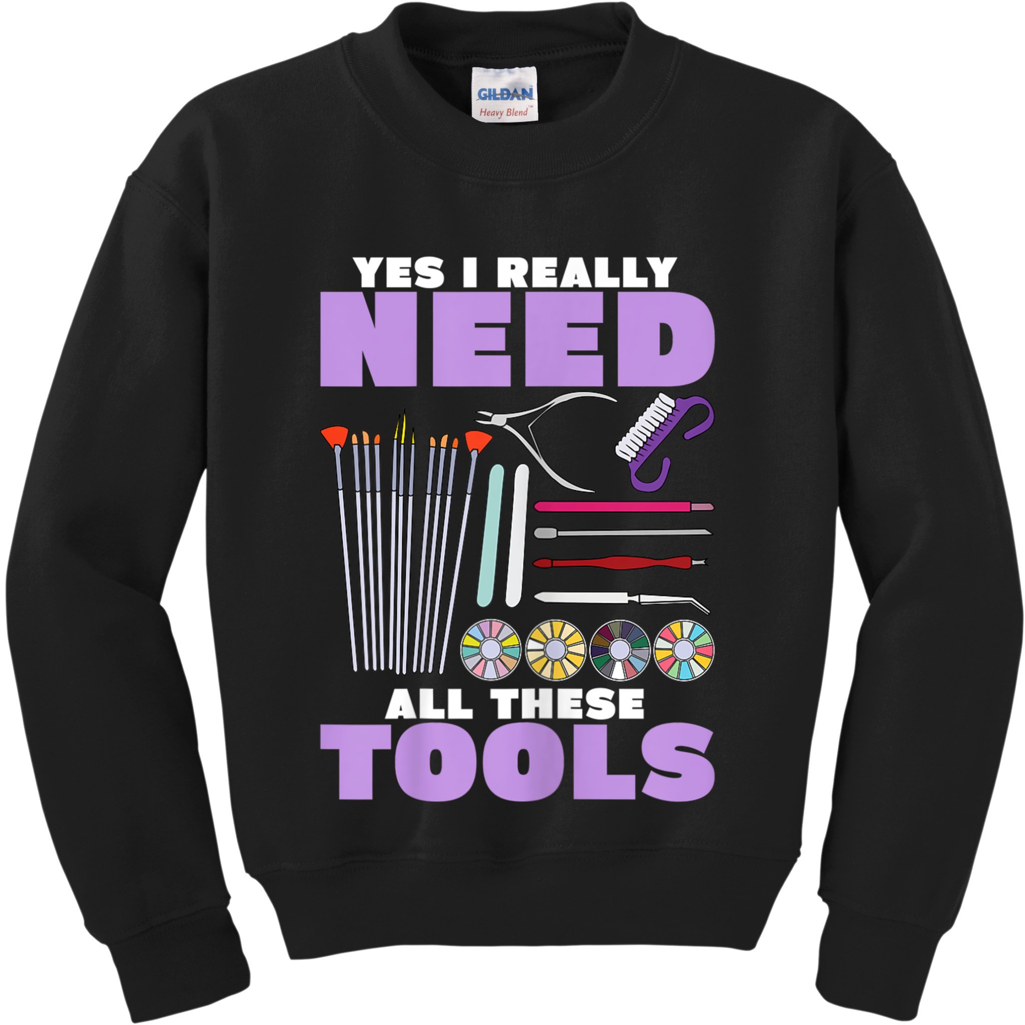 Womens Manicurist Pedicurist For Nail Artists Funny Tools Kids Sweatshirt