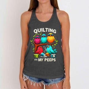 With My Peeps Funny Quilting For Women Women's Knotted Racerback Tank