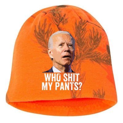 Who My Pants Anti Joe Biden Funny Conservative Kati - Camo Knit Beanie