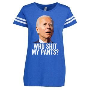 Who My Pants Anti Joe Biden Funny Conservative Enza Ladies Jersey Football T-Shirt