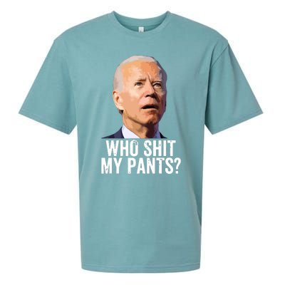 Who My Pants Anti Joe Biden Funny Conservative Sueded Cloud Jersey T-Shirt