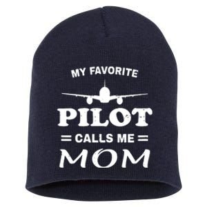 Womens Mom Pilot Shirts Mothers Day My Favorite Pilot Calls Me Mom Short Acrylic Beanie