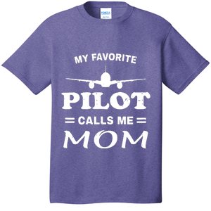 Womens Mom Pilot Shirts Mothers Day My Favorite Pilot Calls Me Mom T-Shirt