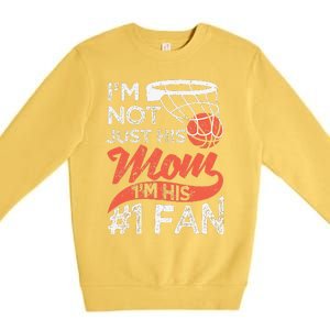 Womens Mother Player Mother's Day Basketball Mom Number One Fan Premium Crewneck Sweatshirt