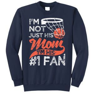 Womens Mother Player Mother's Day Basketball Mom Number One Fan Sweatshirt