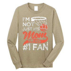 Womens Mother Player Mother's Day Basketball Mom Number One Fan Long Sleeve Shirt