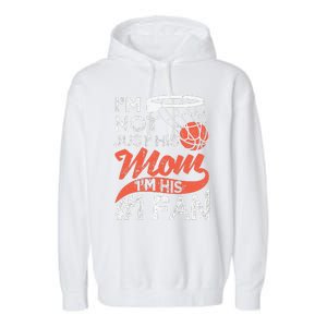 Womens Mother Player Mother's Day Basketball Mom Number One Fan Garment-Dyed Fleece Hoodie