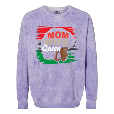 Wife Mom Queen African Cool Gift Colorblast Crewneck Sweatshirt