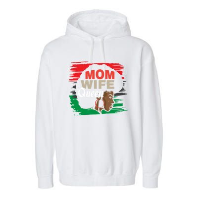 Wife Mom Queen African Cool Gift Garment-Dyed Fleece Hoodie