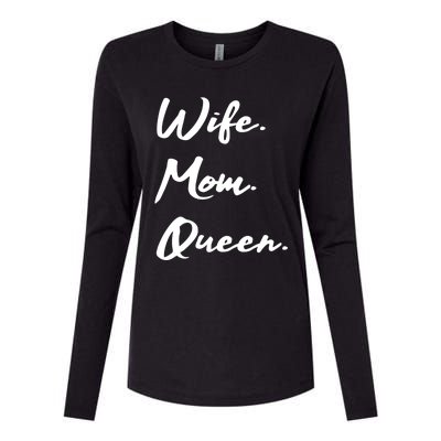 Wife Mom Queen Gift Womens Cotton Relaxed Long Sleeve T-Shirt