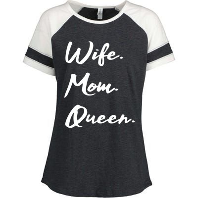 Wife Mom Queen Gift Enza Ladies Jersey Colorblock Tee