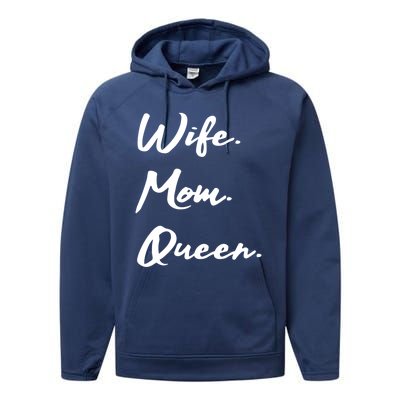 Wife Mom Queen Gift Performance Fleece Hoodie