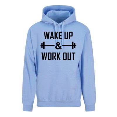 Workout Motivational Quote Wake Up And Work Out Motivation Gift Unisex Surf Hoodie