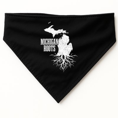 Womens Michigan Roots Vintage Pride State Map Gift USA-Made Doggie Bandana