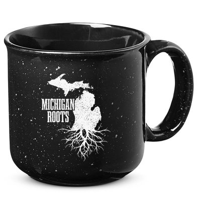 Womens Michigan Roots Vintage Pride State Map Gift 15oz Campfire Ceramic Mug