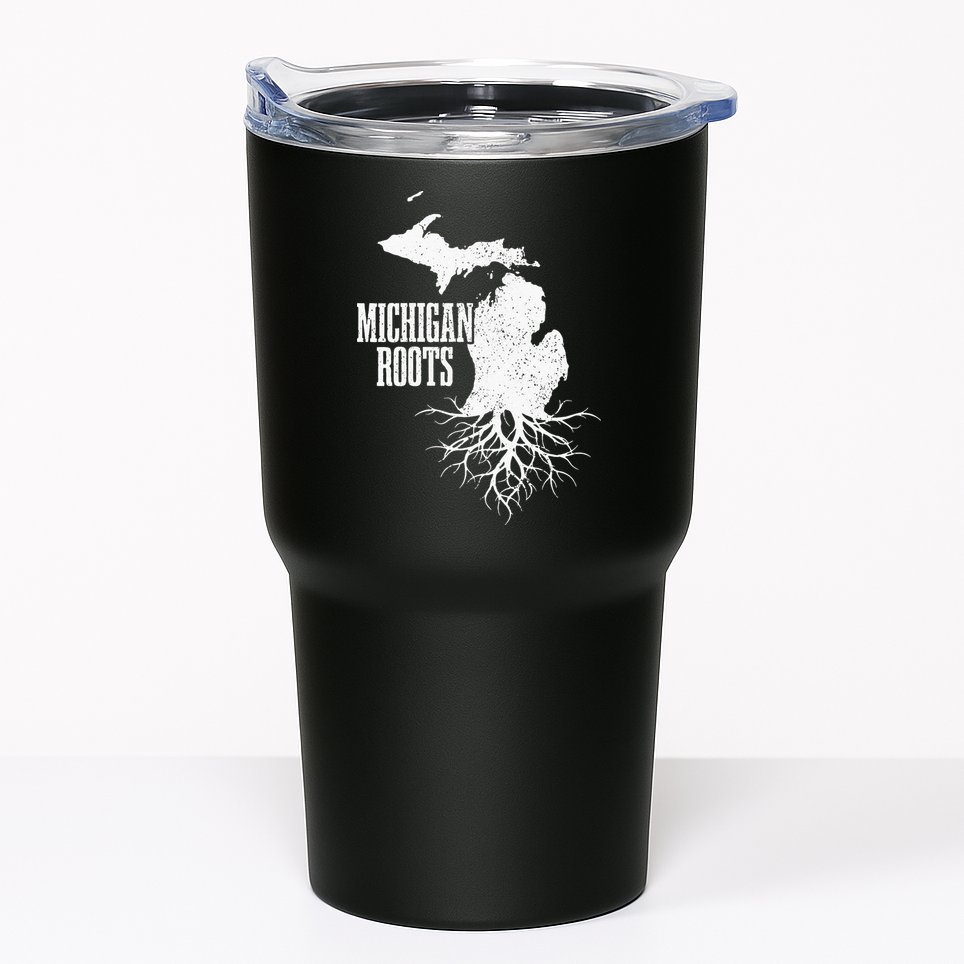 Womens Michigan Roots Vintage Pride State Map Gift Tumbler