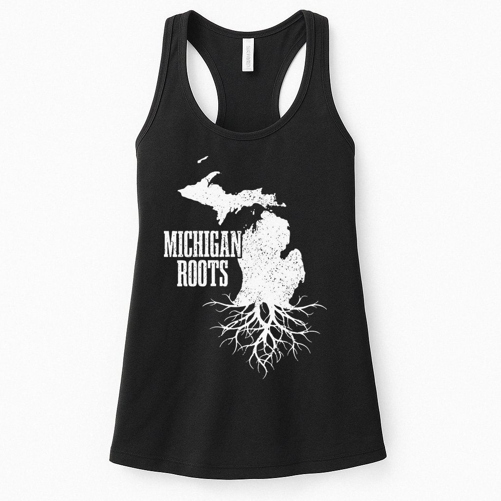 Womens Michigan Roots Vintage Pride State Map Gift Womens Tank Top