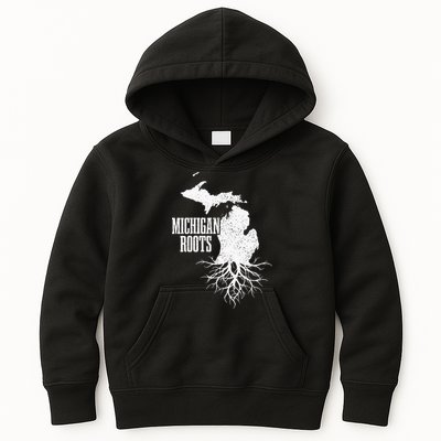Womens Michigan Roots Vintage Pride State Map Gift Kids Hoodie