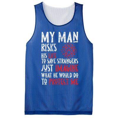 Wo My Risks Life Firefighter Friend For Fighters Gift Mesh Reversible Basketball Jersey Tank