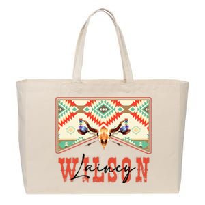 Watermelon Moonshine Retro Country Music Cotton Canvas Jumbo Tote