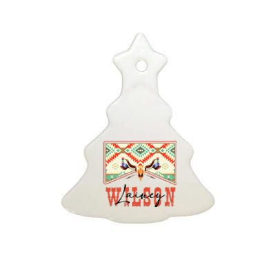 Watermelon Moonshine Retro Country Music Ceramic Tree Ornament