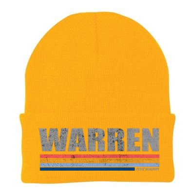 Warren Michigan Retro Style 1980's Logo Knit Cap Winter Beanie