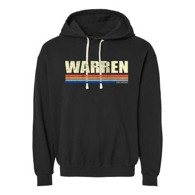 Warren Michigan Retro Style 1980's Logo Garment-Dyed Fleece Hoodie