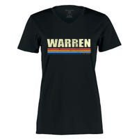 Warren Michigan Retro Style 1980's Logo Women's Momentum V-Neck T-Shirt