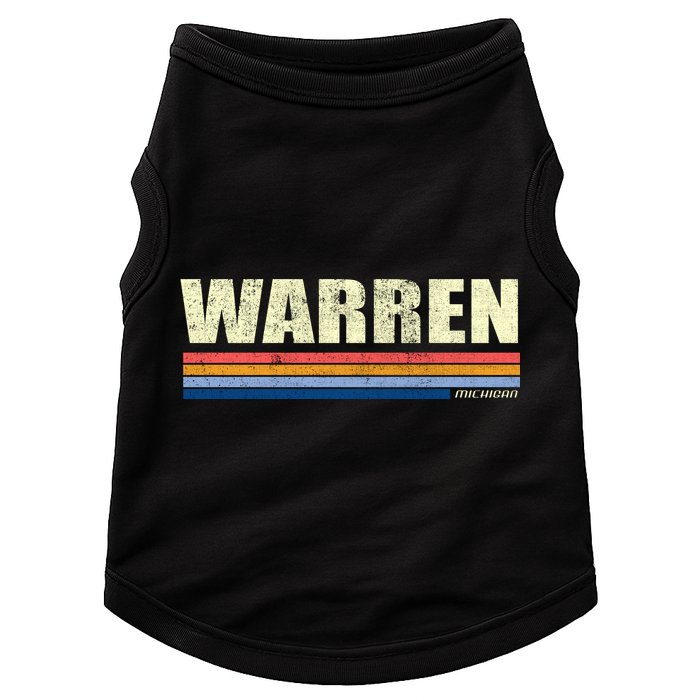 Warren Michigan Retro Style 1980's Logo Doggie Tank