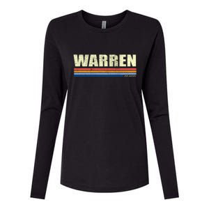 Warren Michigan Retro Style 1980's Logo Womens Cotton Relaxed Long Sleeve T-Shirt