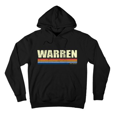 Warren Michigan Retro Style 1980's Logo Hoodie