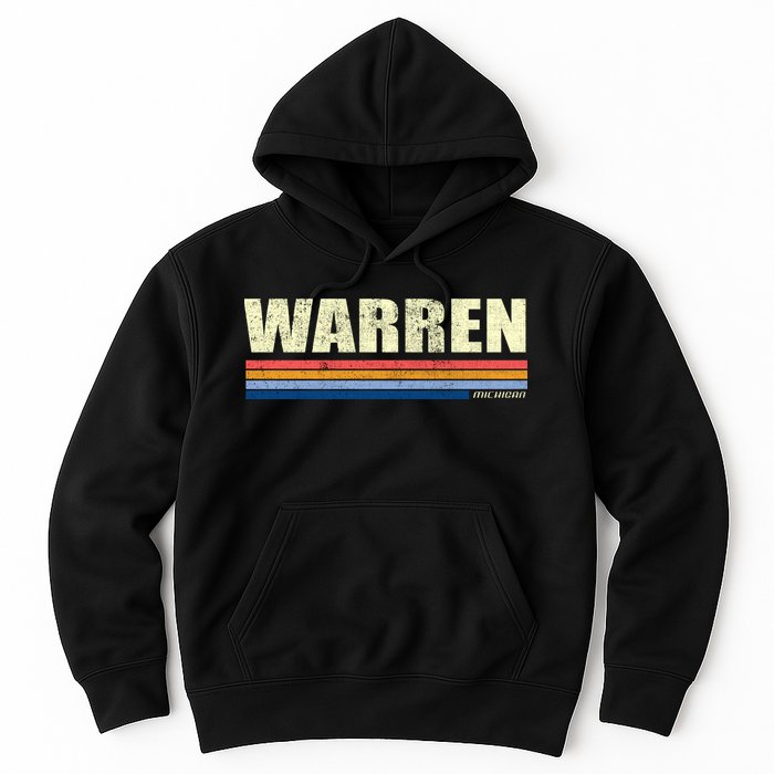 Warren Michigan Retro Style 1980's Logo Hoodie