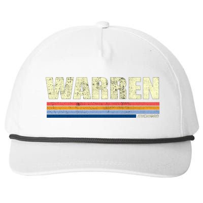 Warren Michigan Retro Style 1980's Logo Snapback Five-Panel Rope Hat